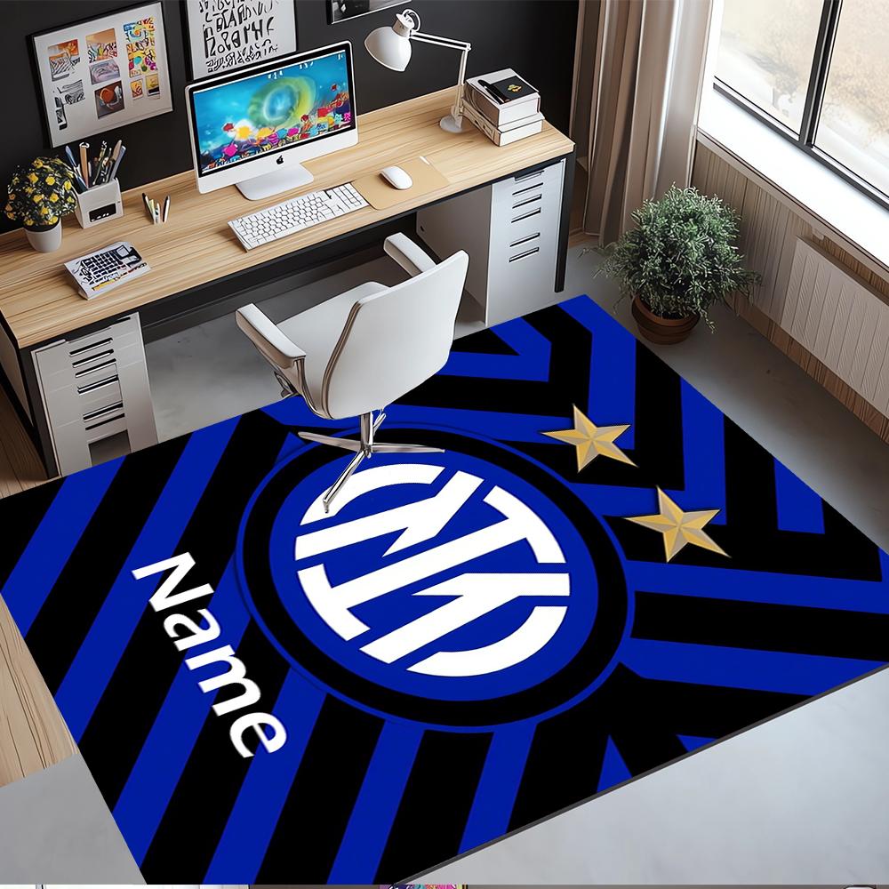 Custom Name Inter Milan Printed Carpet,Rug for Office Chair Living Room Bedroom Kitchen Room Decor Gifts.