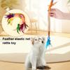 Cat Teaser Spring Toy with Bell Interactive Stretchable Spring Tube Cat Feather Toy for Indoor Cats Kittens Exercise Chewing Swatting Biting