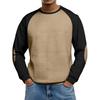 Men's Loose-fitting Casual Waffle-weave  Neck Long-sleeved Top
