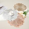 2PCS Solid Color Flower Shaped Placemat Oil-Resistant Tableware Mat Creative Coaster  Living Room