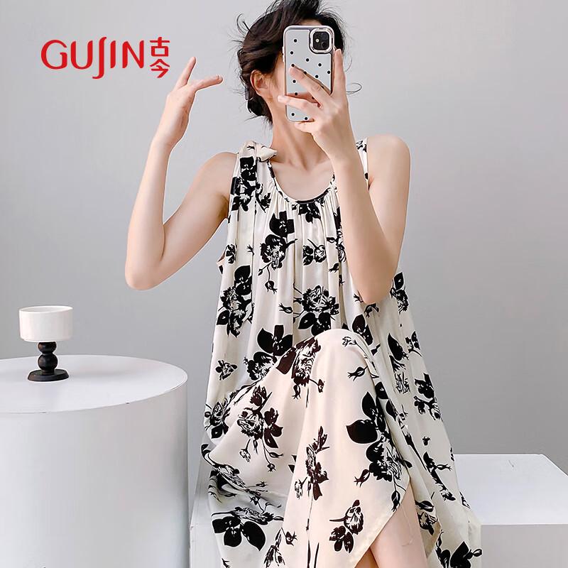 Women s Cool-Touch Printed Rayon Sleeveless Lounge Dress One Size