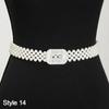 Ladies' Elastic Thin Waistband with Pearl Rhinestone Waist Chain Simple Korean Style Drawstring Belt Women Apparel Accessories