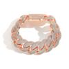 Hip Hop 22mm 18k Gold Plated Cuban Chain Link Geometric Fine Fashion Unisex Luxury Iced Zircon Big Bracelet Charms Gift