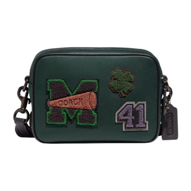 

Coach Flight 20 Zipper Closure Collegiate Style Badge Decorated Glove Tanned Leather Crossbody Bag Small Women bags Green CG145-NWQ Basic Set (Bag+Dust Bag)