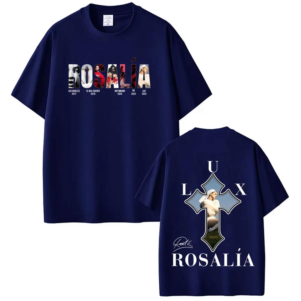Sängerin Rosalia Lux 2026 Albumcover Tour Druck T-Shirts Hohe Qualität Baumwolle Oversized Lässig Sommer Unisex Und Unisex T-Shirt