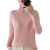 Women's Cashmere High Collar Pullover Sweater - Autumn/Winter 2023 Loose Knit, Solid Color 
