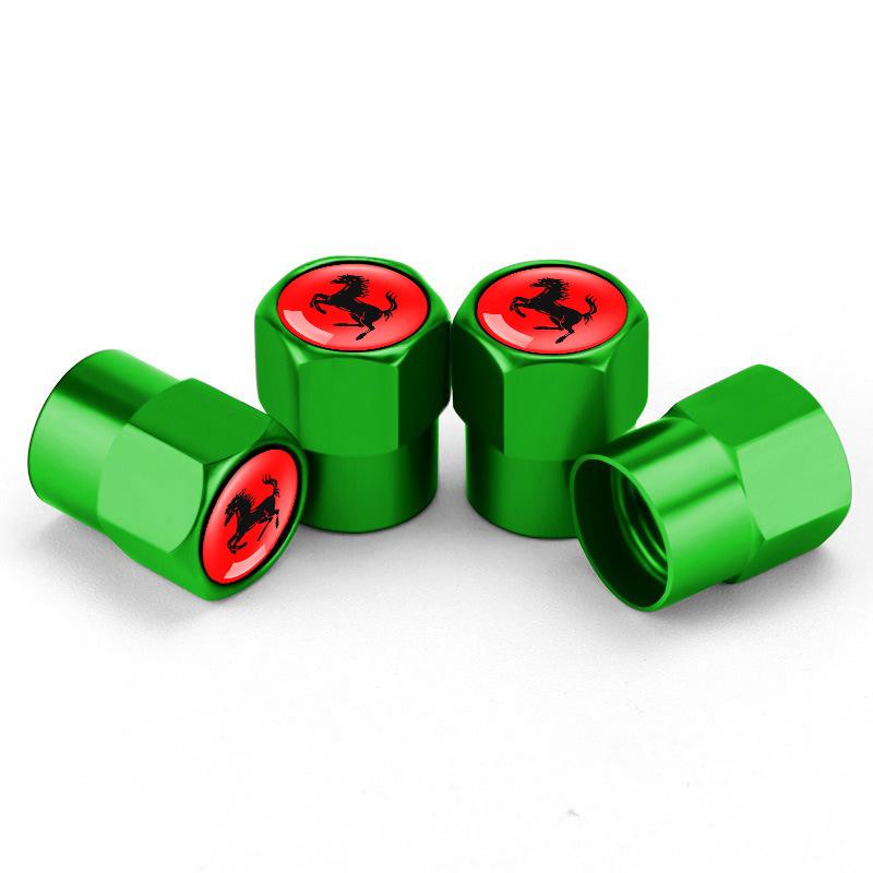 For Ferrari SJ F430 Stradale Roma 488 Portofino F8 Roma Spider SF90 4Pcs Aluminum Alloy Car Wheel Tire Valve Stem Caps Accessory TG7