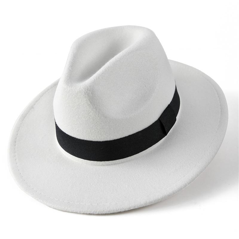 Autumn and winter woolen hat Shanghai beach retro black woolen hat gentleman's hat top hat British jazz hat