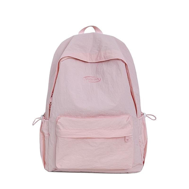 Schoolbag small fresh solid color schoolbag female college student versatile backpack high value travel simple lightweight research small backpack