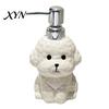 Pet Soap Dispenser 400ML Ceramic Dog with Plastic Pump, Puppy Shape Refillable Bathroom Liquid Hand Container, Empty Shower Gel Lotion Bottle