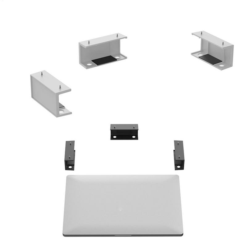 Under Desk Laptop Mount ABS Under Desk Shelf Holder for Notebooks, Tablets, Cable Boxes, Modems, Smart TV Boxes