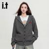 izzue Unisex Hooded Knitted Cardigan Sweater