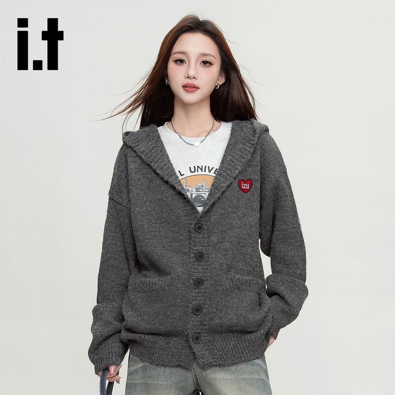 izzue Unisex Hooded Knitted Cardigan Sweater