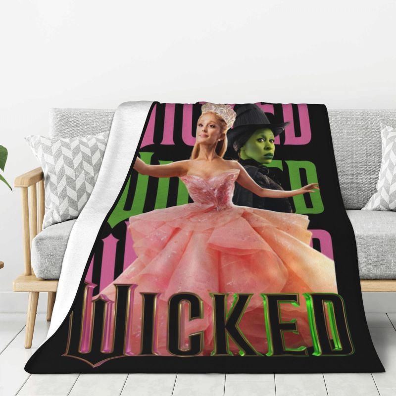 Custom 3D Printed Wickeds Musical Movie Blankets Comfortable Soft Flannel Summer Throw Blanket for Couch Car Bedding