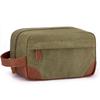 Vintage Waterproof Travel Toiletry Bag – Large-Capacity Canvas & PU Leather Dopp Kit for Men & Women