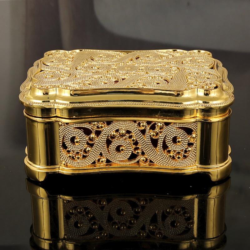 Creative Bead Flower Metal Square Home Jewelry Box High-end Birthday Wedding Gift Box Storage Box Ornament