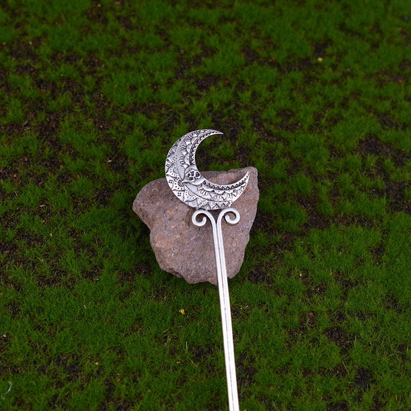 

Ведьминский меч Полумесяц Богиня Палочка для волос Языческий Оккультный Заколка Амулет Дух Волосы Ювелирные изделия для женщин