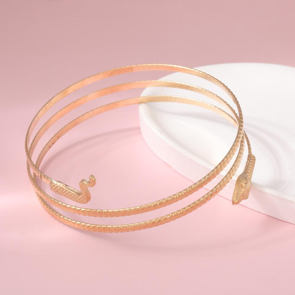 Snake Arm Ring, Personalized Animal Gold Multi-Layer Open Arm Ring