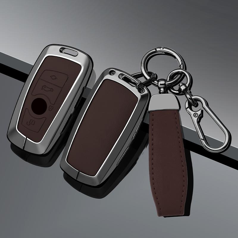 Zinc Alloy Leather Car Key Case For Bmw 1 3 5 7 Series X1 X3 X4 X5 X6 F10 F20 F30 F34 F25 F31 M3 M4 E34 Keychain Accessories