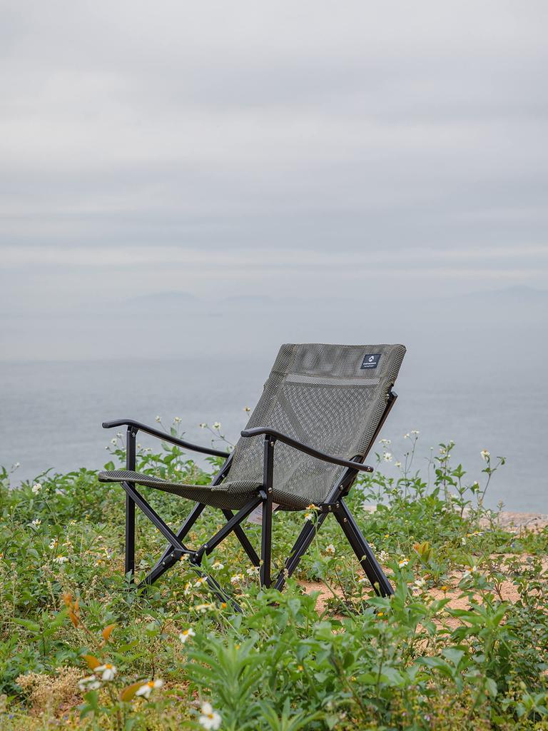 CAMPING MOON Mesh Low Chair, Khaki, F-1003-WK