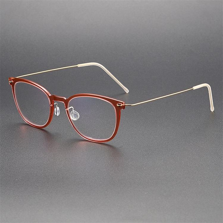 Denmark Brand Screwless Titanium Glasses Frame Men Retro Square Ultralight Eyeglasses Women High Quality Spectacles Frames 6609