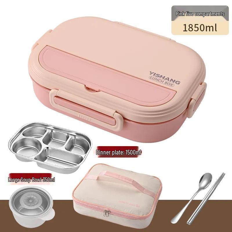 Microwave-Safe 304 Stainless Steel Lunch Box with Lid for Students