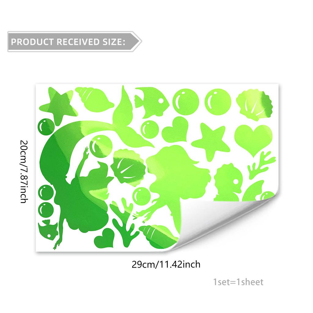 Colorful Green Light Animal Butterfly Fairy Ocean Green Colorful Luminous Sticker Gradual Change Green Luminous Green Wall Sticker