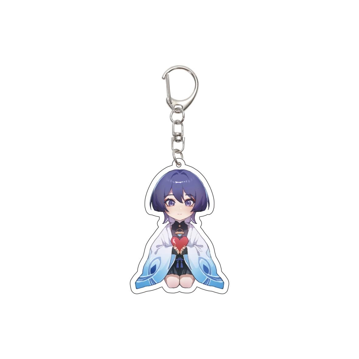 

55MM Anime Genshin Impact Keychain Akehoshi Wanderer Key Chain Acrylic Model Plate Christmas Gifts 55mm