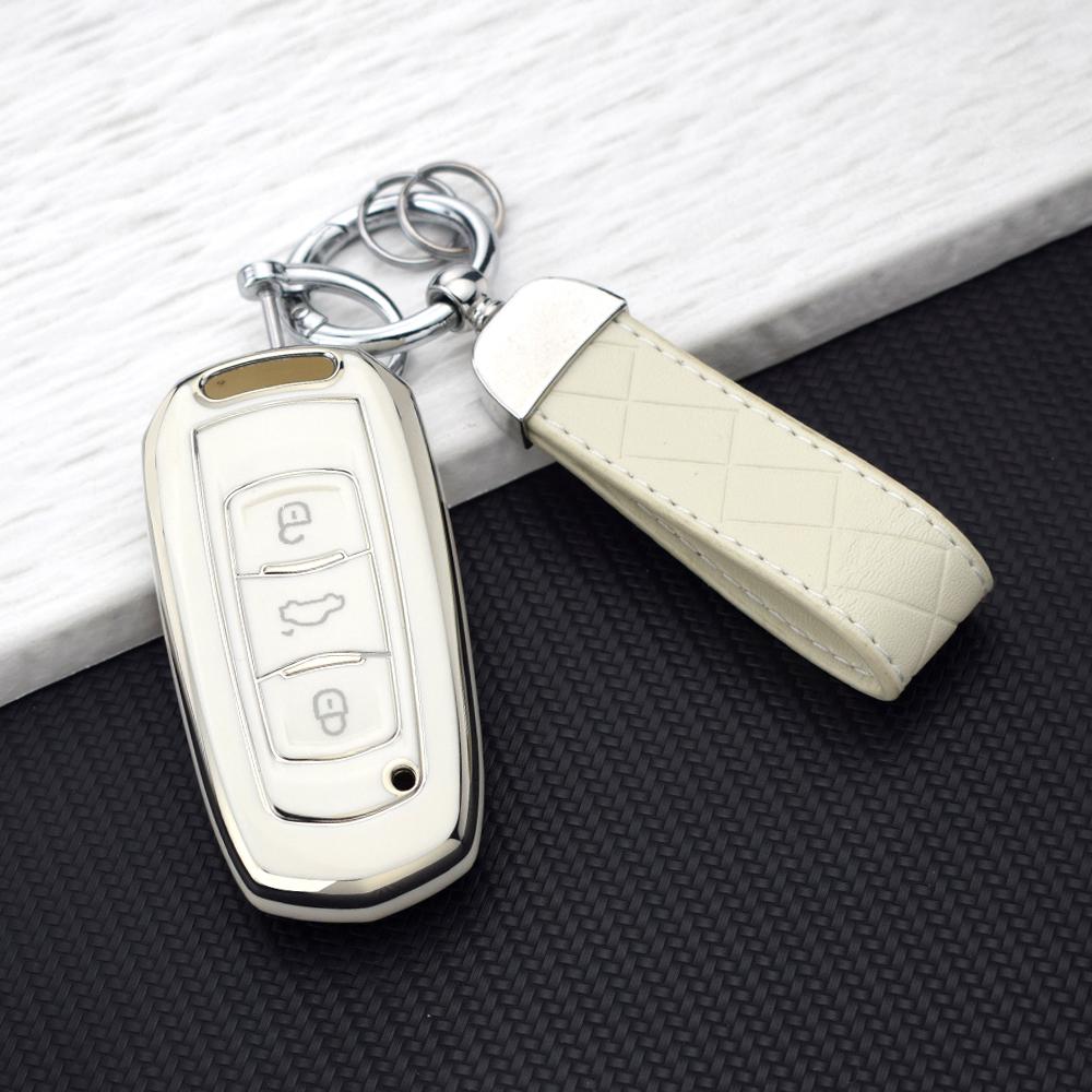 TPU Car Key Case Holder Keychain for Geely Atlas Boyue NL3 Emgrand X7 EX7 GT GC9 Borui SUV 3 Buttons Key Cover Auto Accessories