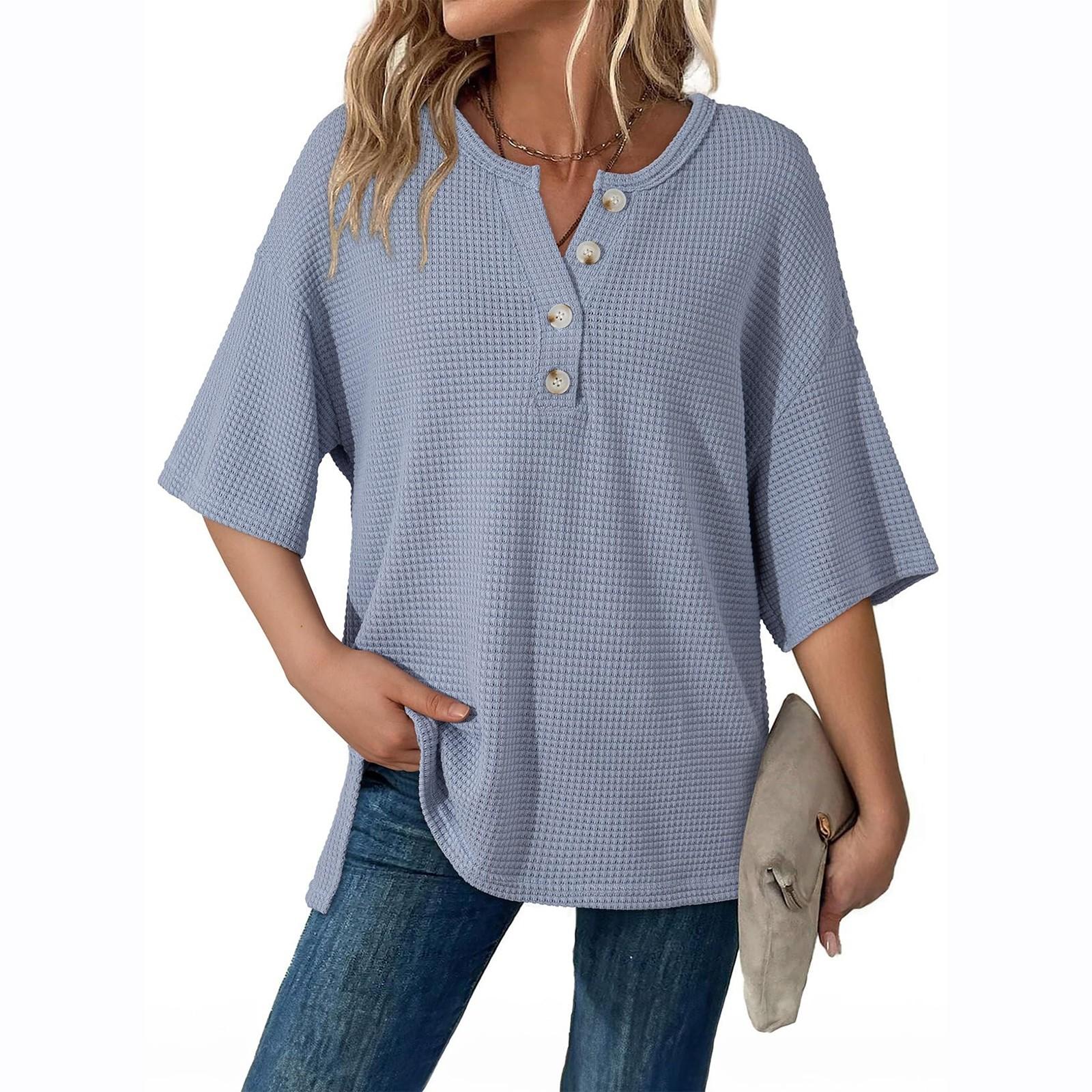 

Женские повседневные свободные рубашки модные топы футболки футболки M чёрный