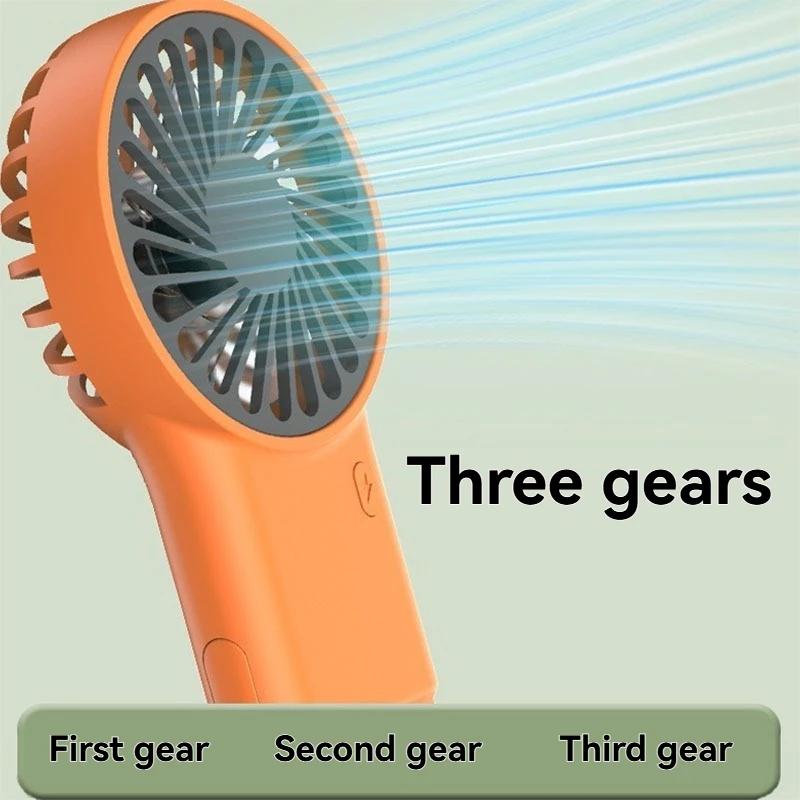 New Foldable Handheld Desktop USB Rechargeable Mini Fan Cartoon Design with Hook for Mountaineering Outdoor Home Office use