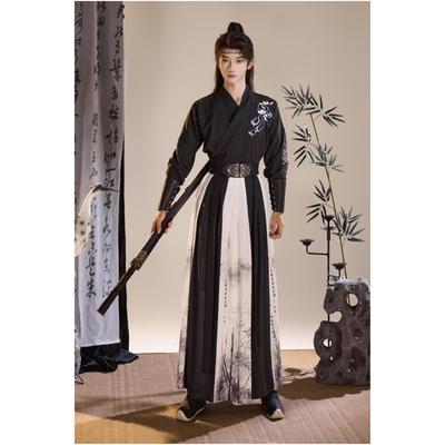 Hanfu cinese in stile dinastia Song per uomo, abito Hanfu bicolore ricamato quotidiano per uomo
