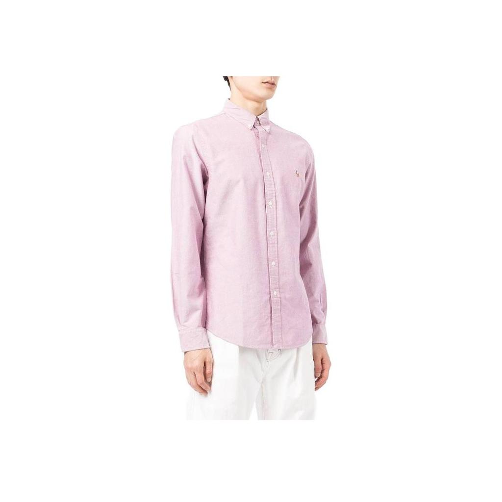 Polo Ralph Lauren Solid Color Single-Breasted Shirt Men Shirts Pink 710852660001001