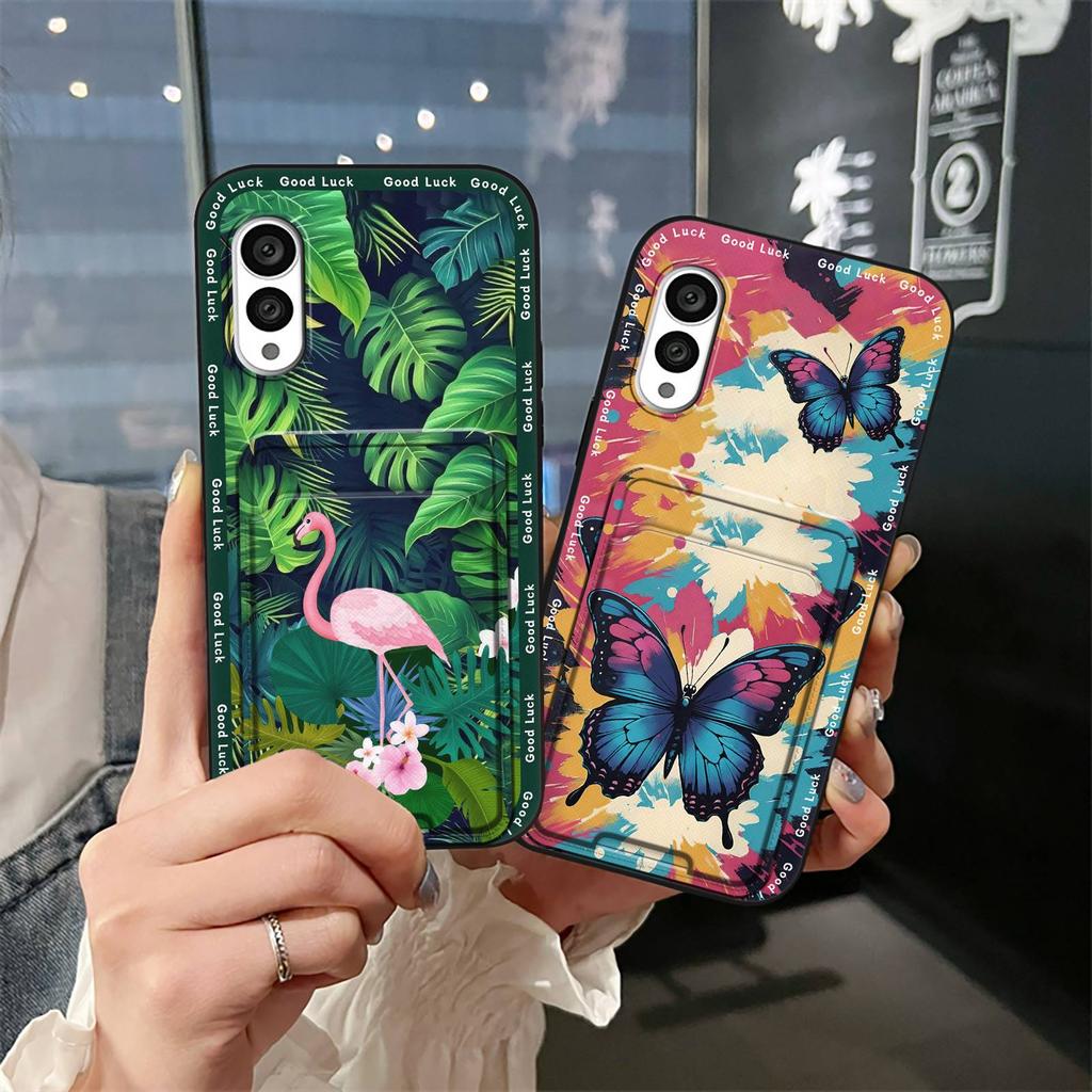 Card slot Durable Phone Case For FCNT/Fujitsu Arrows N F-51C Cover Fashion Design Silicone Shockproof Anti-dust TPU Cute