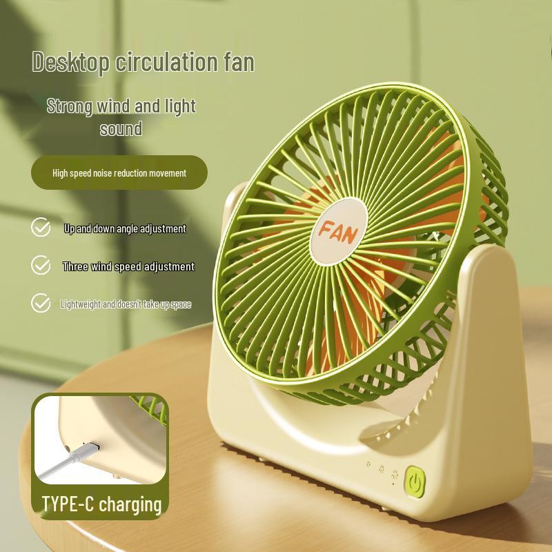 Silent USB Rechargeable Mini Desktop Fan for Home, Office, & Student Use