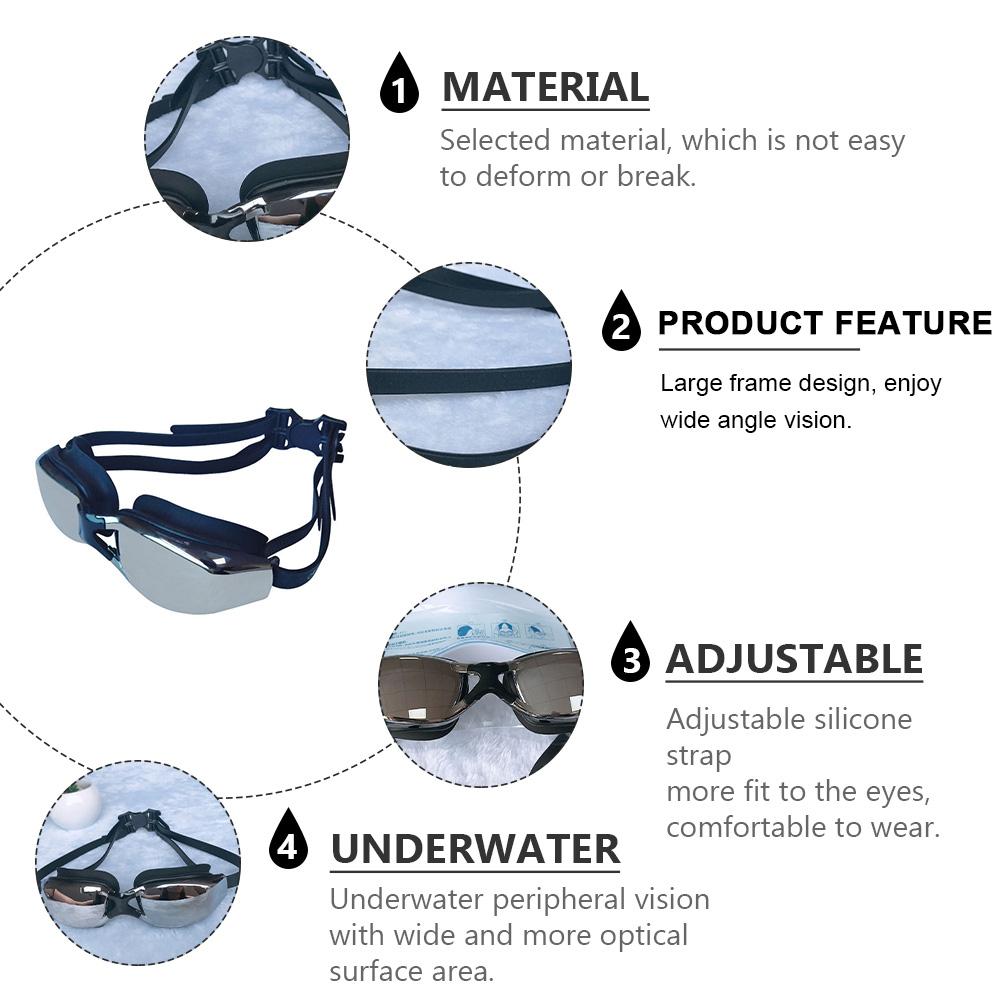 Myopia Swimming Goggles Anti-fog Glasses Adult Swimwear Shortsighted PC Men and Women