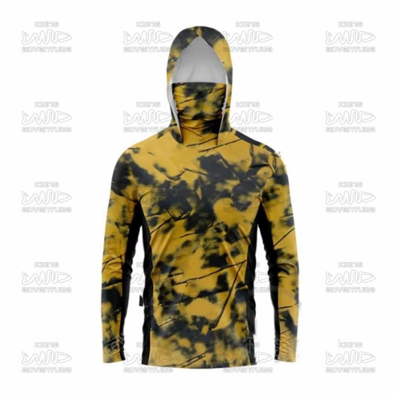 Mens Quick-Dry UV Protection Fishing Shirt Long Sleeve Mesh Ventilation Performance Top Outdoor Sports Cycling