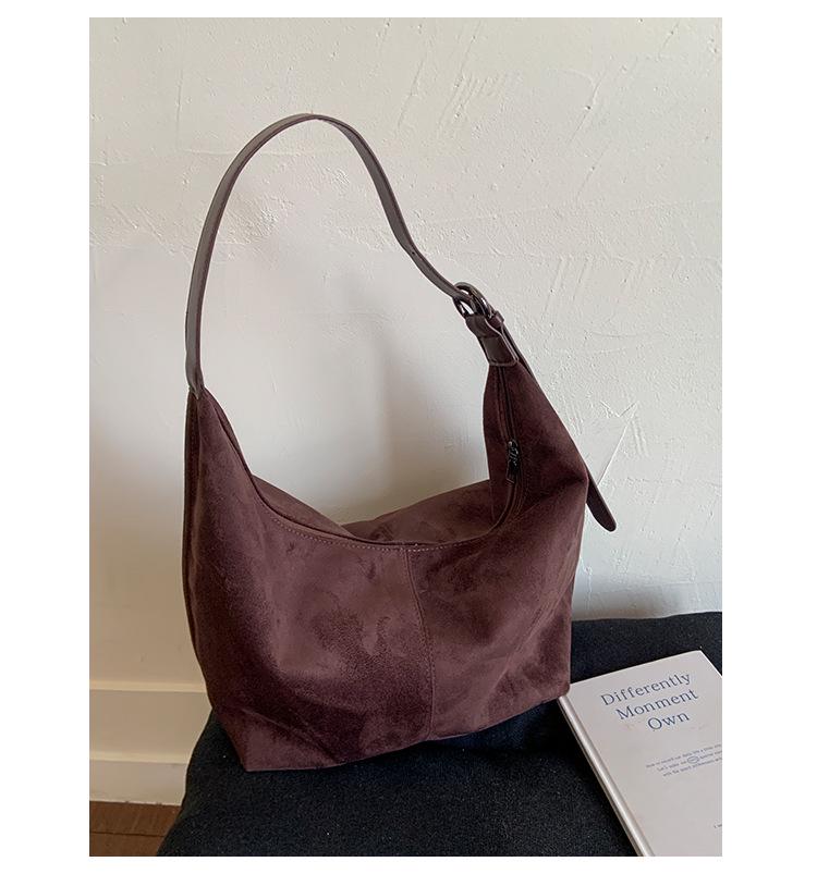 Versatile Women's Large Capacity Suede Tote & Shoulder Bag