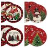 Xmas Party Linen Placemats - Dirt Resistant Table Mats for Winter Kitchen Dining Home Decoration