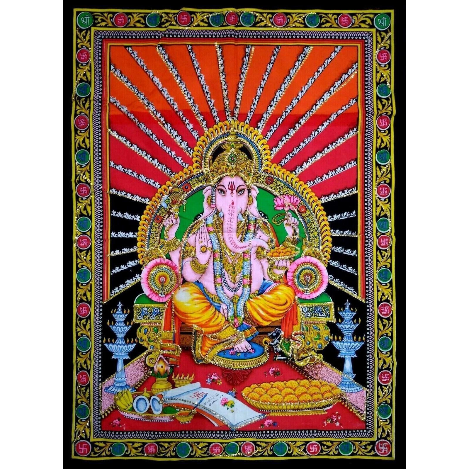 Tapestry Bohemian poster of Indian Lord Ganesha 75x100