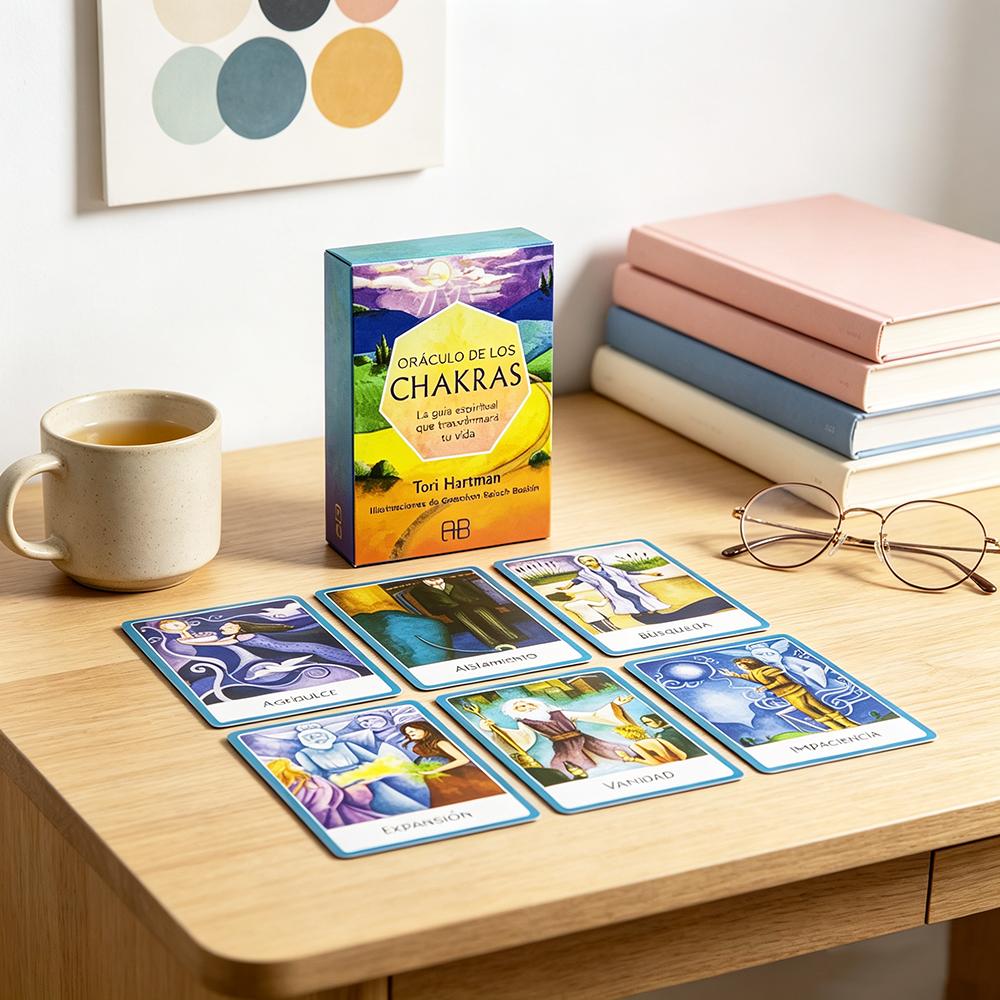 Oráculo De Los Chakras Oracle Cards 49 Cards Spanish Version Divination Tarot Deck  Board Games,Halloween and Christmas Gifts