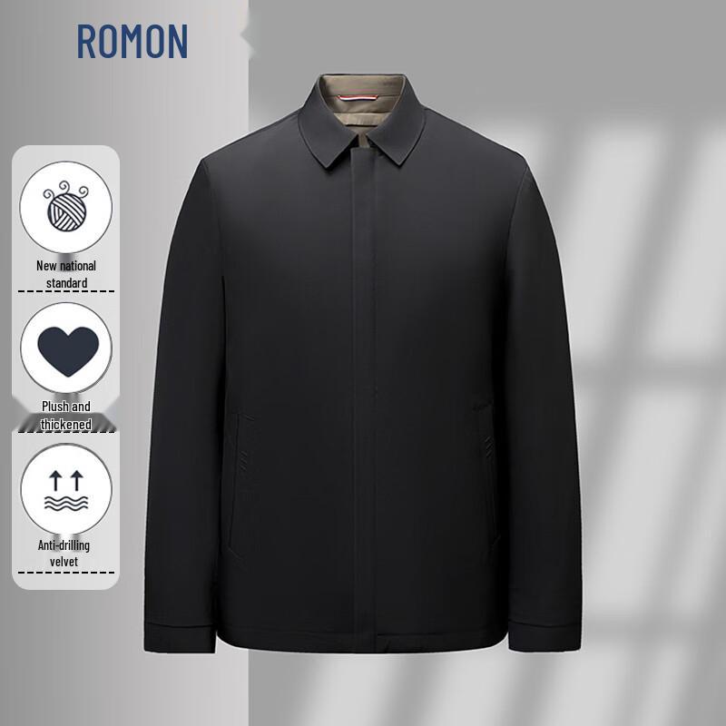 

ROMON Men s Winter Lapel Thickened Jacket Parka 2XL