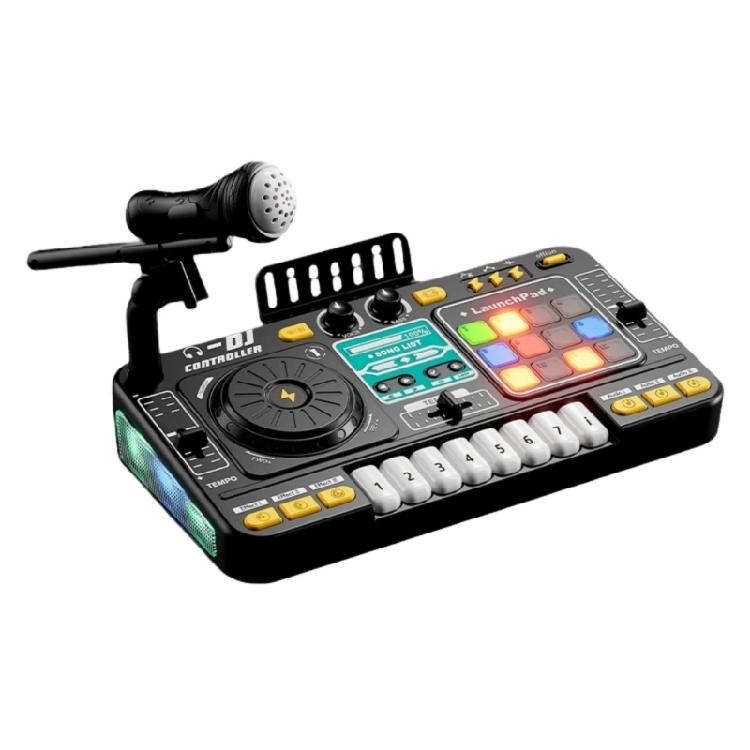 Estação de Mixagem DJ Educacional Infantil Brinquedo Interativo com Placas de Som, Gravação de Voz e Criação de Batidas