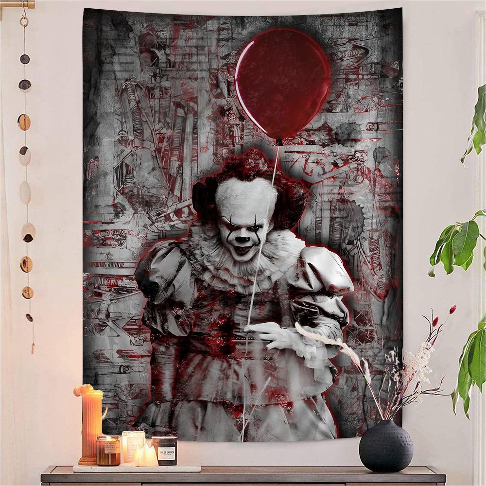 Pennywise Clown  Cartoon Tapestry Art Science Fiction Room Home Decor Wall Hanging Home Decor