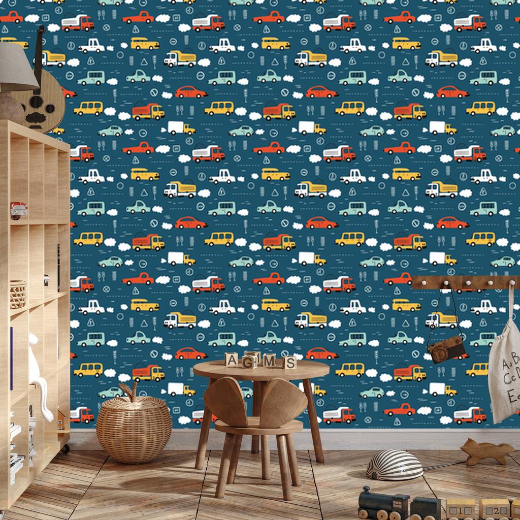 Wallpaper Cars and colorful cars for living room and bedroom 50x1000