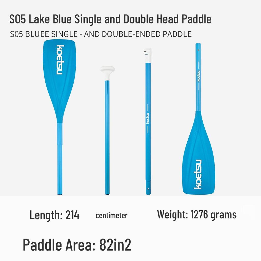KOETSU Surf Paddleboard Dual-Use Aluminum Paddle: Single/Double Head Kayak & Paddleboard Paddle