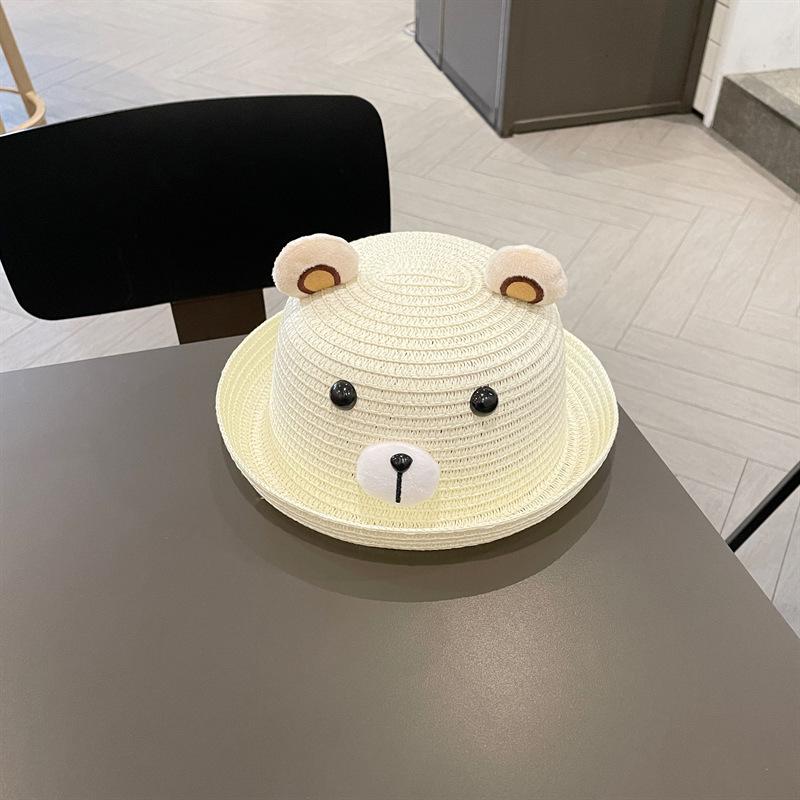 Baby hat male boomer spring and autumn thin cute super cute children's sunshade straw hat summer baby sun bucket hat boy
