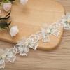 White Organza Three-dimensional Bow, Vanilla Lace Embroidered Trim For Hanfu Accessories, Children's Clothing Accessories