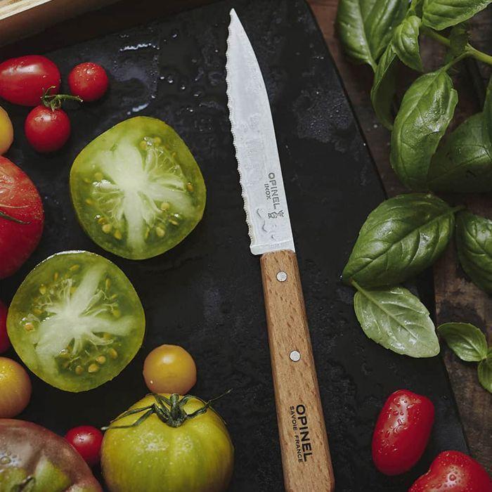 Couteau de cuisine - OPINEL - N 113 - Lame 10 cm - Acier inox - Manche en hêtre