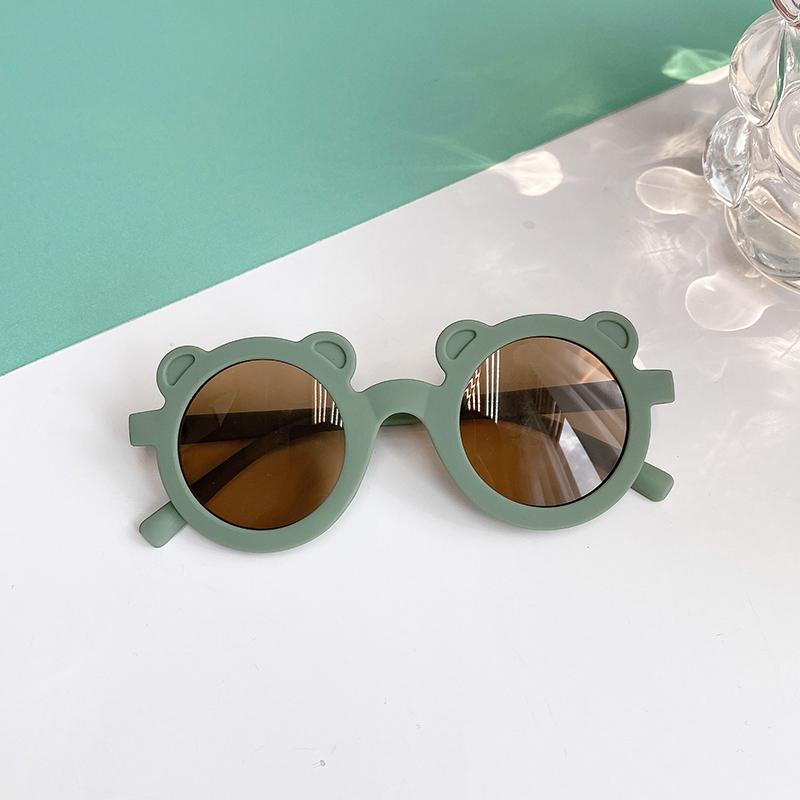 Boy Girl Cute Cartoon Bear Shape Fashion Round Sunglasses Children Vintage Sunglasses UV Protection Classic Kids Eyewear